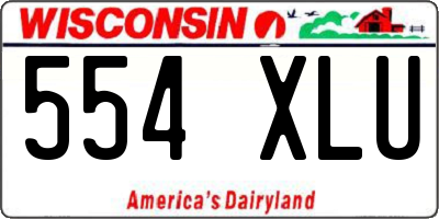 WI license plate 554XLU