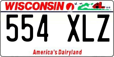 WI license plate 554XLZ
