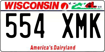 WI license plate 554XMK