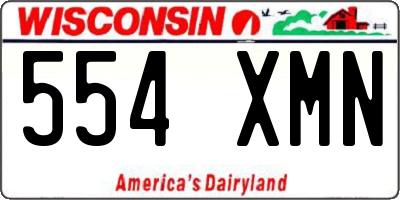 WI license plate 554XMN