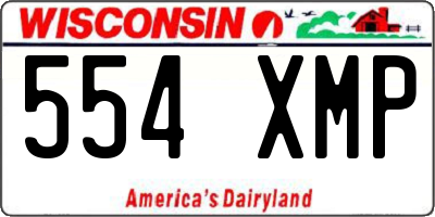 WI license plate 554XMP