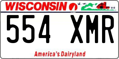 WI license plate 554XMR