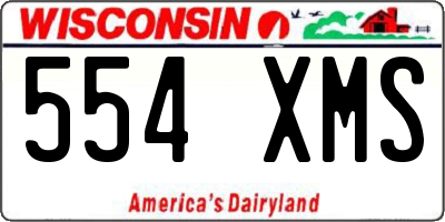 WI license plate 554XMS