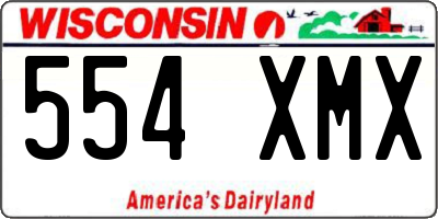 WI license plate 554XMX