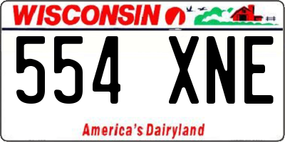 WI license plate 554XNE