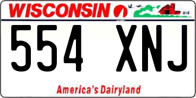 WI license plate 554XNJ