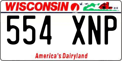WI license plate 554XNP