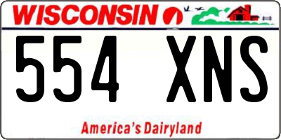 WI license plate 554XNS