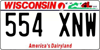 WI license plate 554XNW