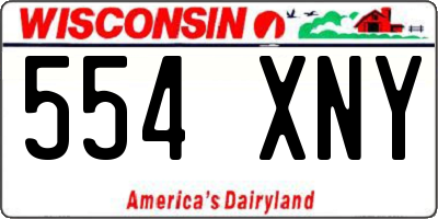 WI license plate 554XNY