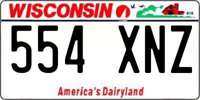 WI license plate 554XNZ