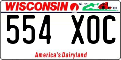 WI license plate 554XOC