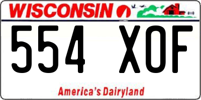 WI license plate 554XOF