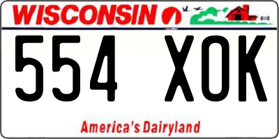 WI license plate 554XOK