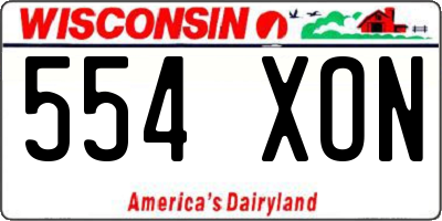 WI license plate 554XON