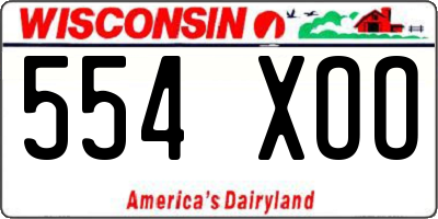 WI license plate 554XOO