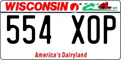 WI license plate 554XOP