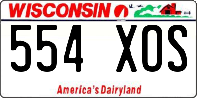 WI license plate 554XOS