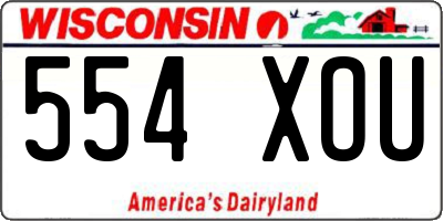 WI license plate 554XOU