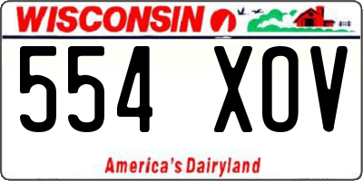 WI license plate 554XOV