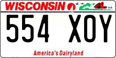 WI license plate 554XOY