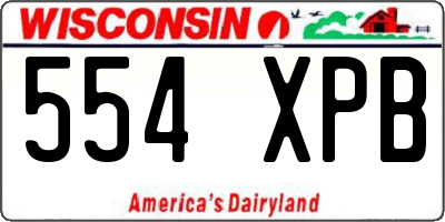 WI license plate 554XPB
