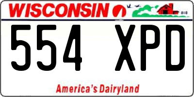 WI license plate 554XPD