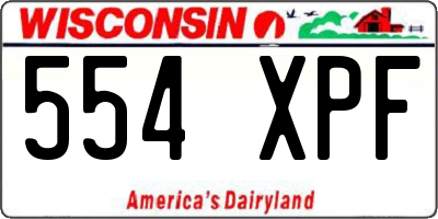 WI license plate 554XPF