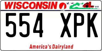 WI license plate 554XPK