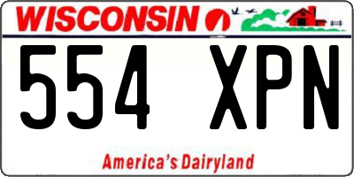 WI license plate 554XPN