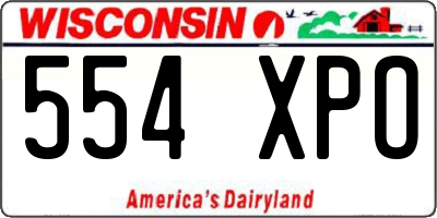 WI license plate 554XPO