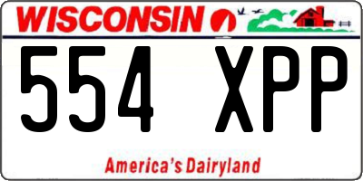 WI license plate 554XPP