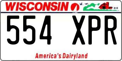 WI license plate 554XPR
