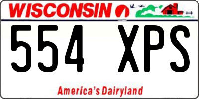 WI license plate 554XPS