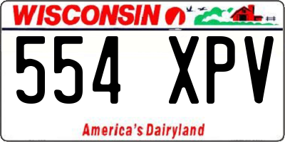 WI license plate 554XPV