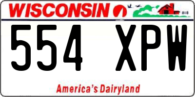 WI license plate 554XPW