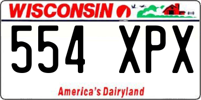 WI license plate 554XPX