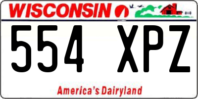 WI license plate 554XPZ
