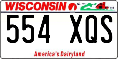 WI license plate 554XQS