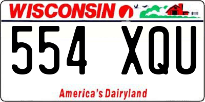 WI license plate 554XQU