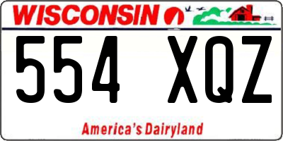 WI license plate 554XQZ