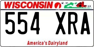 WI license plate 554XRA