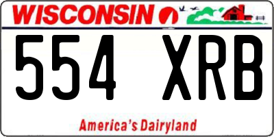 WI license plate 554XRB