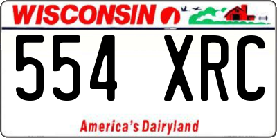 WI license plate 554XRC