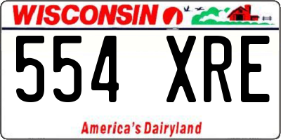 WI license plate 554XRE