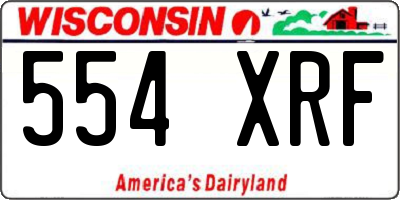 WI license plate 554XRF