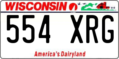 WI license plate 554XRG