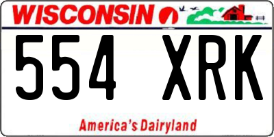 WI license plate 554XRK