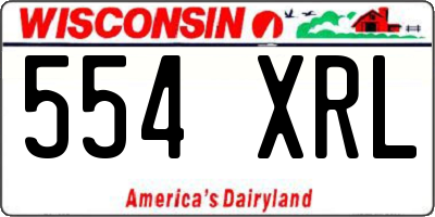 WI license plate 554XRL