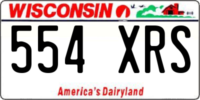 WI license plate 554XRS